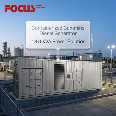 खरीदें 40 फीट कंटेनराइज़्ड कमिंस डीजल जनरेटर सेट 1375kVA 1100kW KTA50-G8 इंजन के साथ ऑनलाइन निर्माण