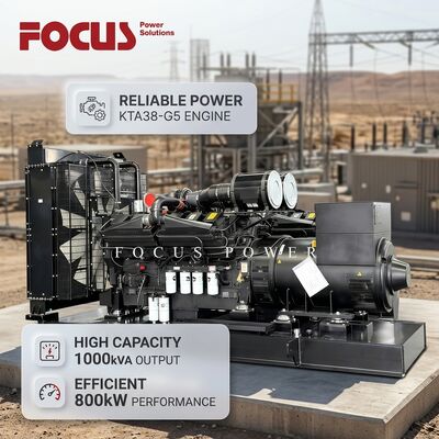 खरीदें 1000kVA 800kW स्किड माउंटेड डीजल जेनसेट के साथ KTA38-G5 इंजन और मौसम प्रतिरोधी डिजाइन ऑनलाइन निर्माण