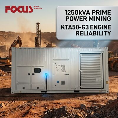 Купить Генератор мощностью 1250 кВА с двигателем KTA50-G3 и системой водоохлаждения для добычи полезных ископаемых Производство в сети