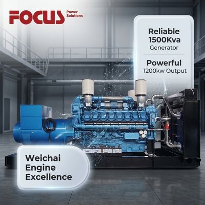 ซื้อ ชุดเครื่องกำเนิดไฟฟ้าดีเซล Weichai กำลังสูง 1500Kva 1200kw 400V สำหรับโซลูชันพลังงาน การผลิตออนไลน์