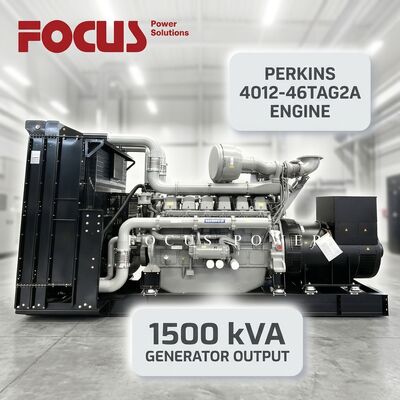ซื้อ ชุดเครื่องกำเนิดไฟฟ้าดีเซลแบบเปิด 12 สูบ เครื่องยนต์ 4012-46TAG2A Perkins 1500 Kva การผลิตออนไลน์